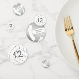 Confeti chicas fiesta de voleibol de plata gris