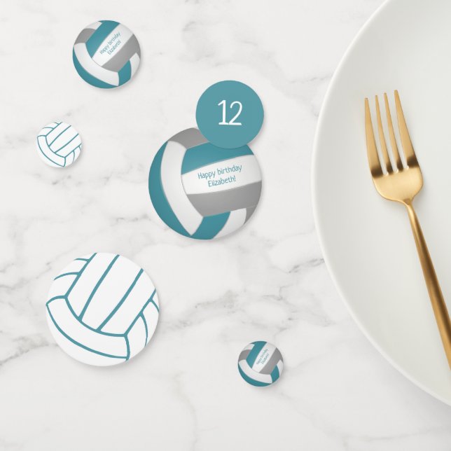 Confeti chicas grises verde azulados niños celebración de  (Grupo)