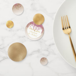 Confeti Chicas rosados de oro Rosa Purpurina de goteo grac