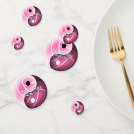 Confeti chicas yin yang voleibol rosa CUALQUIER color de c