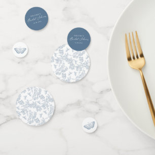 Confeti Chinoiserie Floral Azul Francés Lluvia de Novia