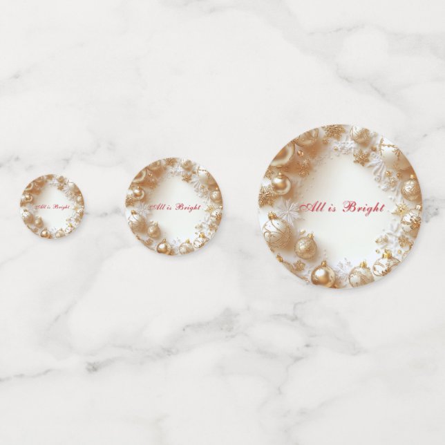 Confeti Christmas Gold Ornaments,Snowflakes All is Bright (Anversos)