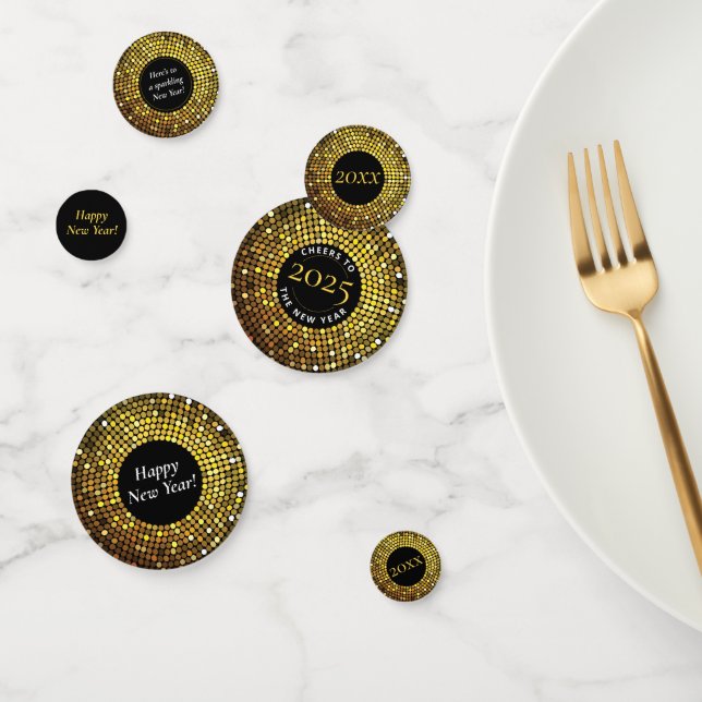 Confeti Círculo brillante ilumina a Fiesta de Nochevieja (Grupo)