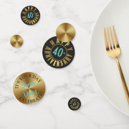 Confeti Círculo de aniversario feliz de Stars Gold ID173