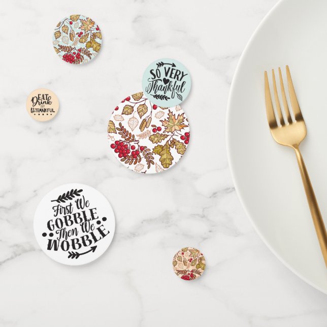 Confeti Citas modernas de Acción de Gracias caen de Berrie (Grupo)