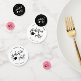 Confeti Clase de cóctel de la fiesta de graduación rosa y