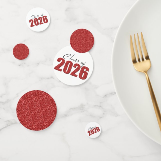 Confeti Clase de Purpurina rojo de 2026 (Grupo)