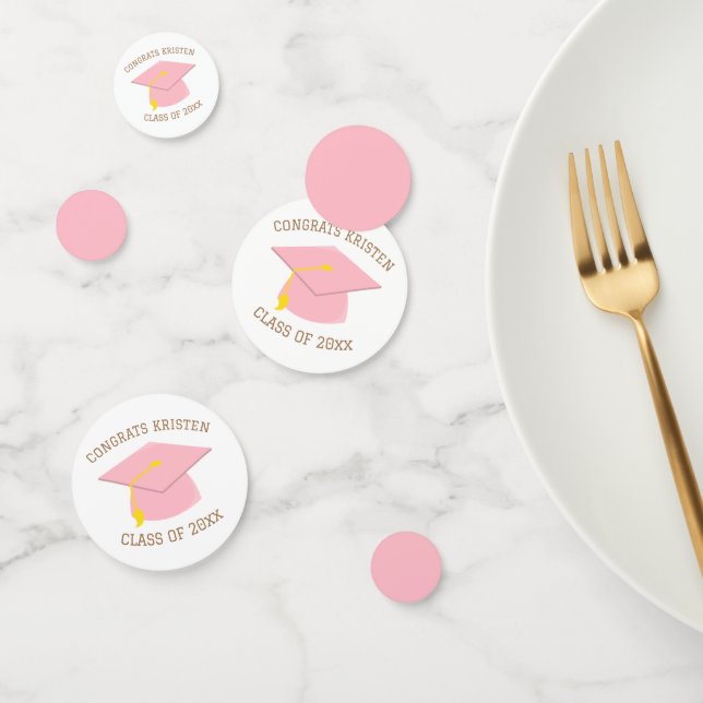 Confeti Clase personalizado de 20xx Tapa de graduación ros (Grupo)
