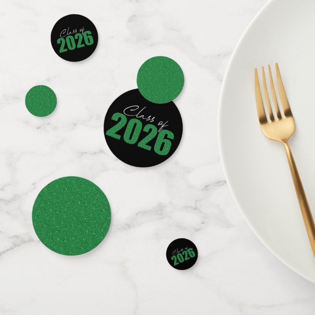 Confeti Clase Purpurina verde de 2026 (Grupo)