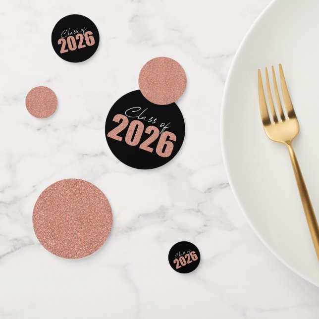 Confeti Clase Rosa de Purpurina de oro de 2026 (Grupo)