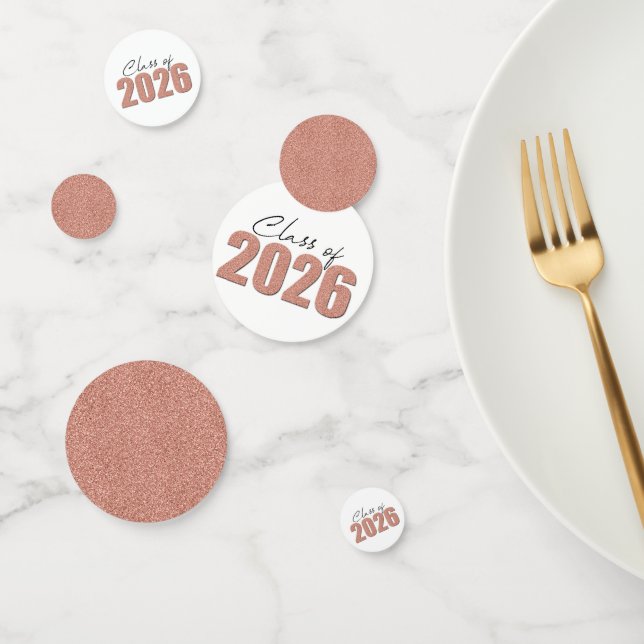 Confeti Clase Rosa de Purpurina de oro de 2026 (Grupo)