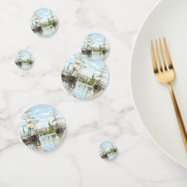 Confeti Claude Monet. Buques montando en el Sena en Ruán