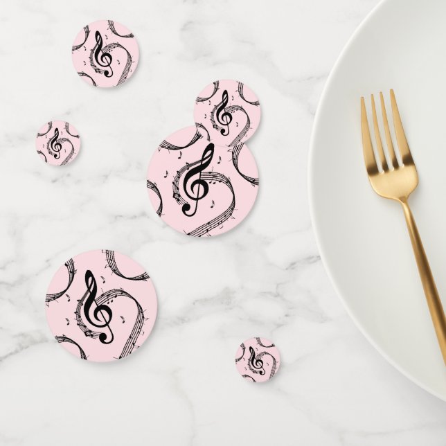 Confeti Climactic G Clef Music Pink (Grupo)