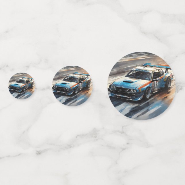 Confeti Coche de Carreras azul deportivo (Anversos)