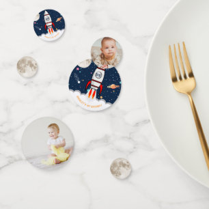 Confeti Cohete astronauta Espacio Ultraterrestre Primer cu