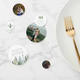 Confeti Colección de Bodas del bosque de pinos acuarela