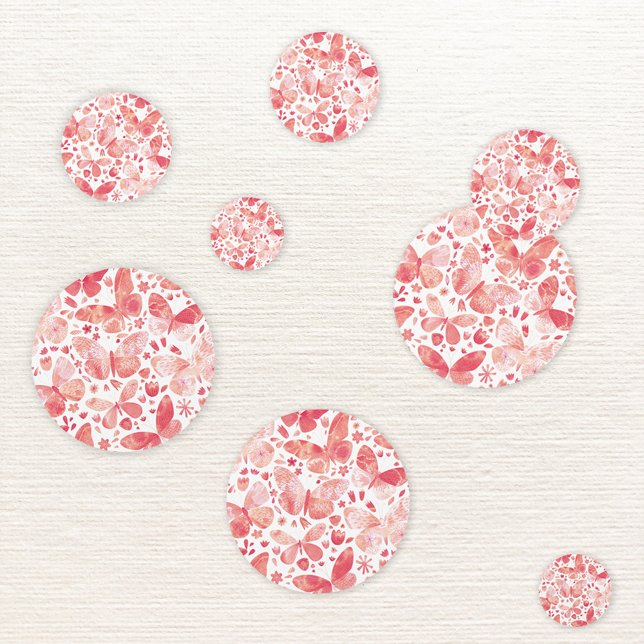Confeti Color de agua de mariposa rosa (Coral peach pink butterfly pattern modern table confetti)