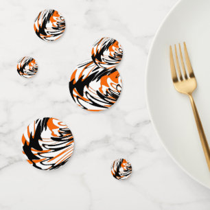 Confeti Colores bengalíes Naranja y líneas negras
