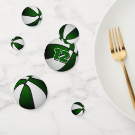 Confeti colores de equipo blanco verde fiesta de baloncest