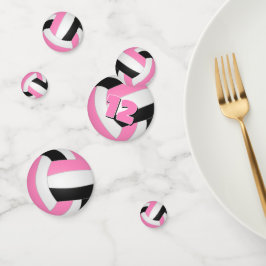 Confeti colores de equipo negro rosa chicas fiesta de vole