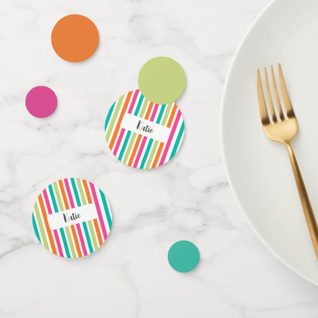 Confeti Colores pastel arcoiris rayas verticales retro (Grupo)