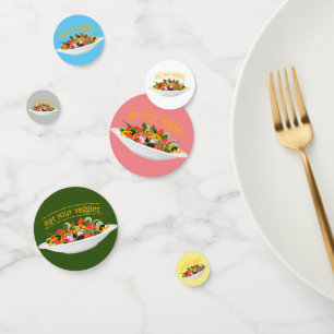 Confeti Coma tus verduras Cita cuenco de ensaladas frescas