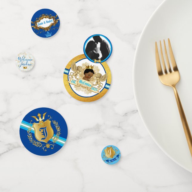 Confeti Confe de fotos de oro y azul del príncipe africano (Grupo)