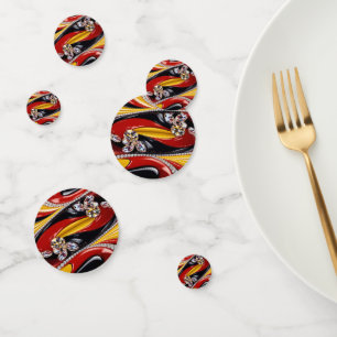 Confeti Confección de mesa con colores belgas