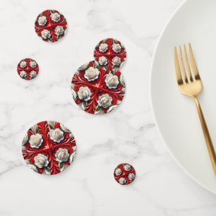 Confeti Confección de tabla con diseño de Rosas ingleses