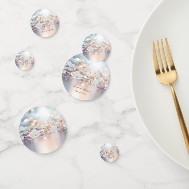 Confeti Confetán de mesa floral de color blanco (Grupo)