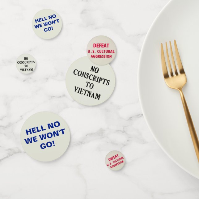Confeti Consignas de la protesta de la guerra de Vietnam (Grupo)