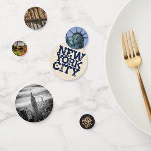 Confeti Contenedor de mesa de la ciudad de Nueva York