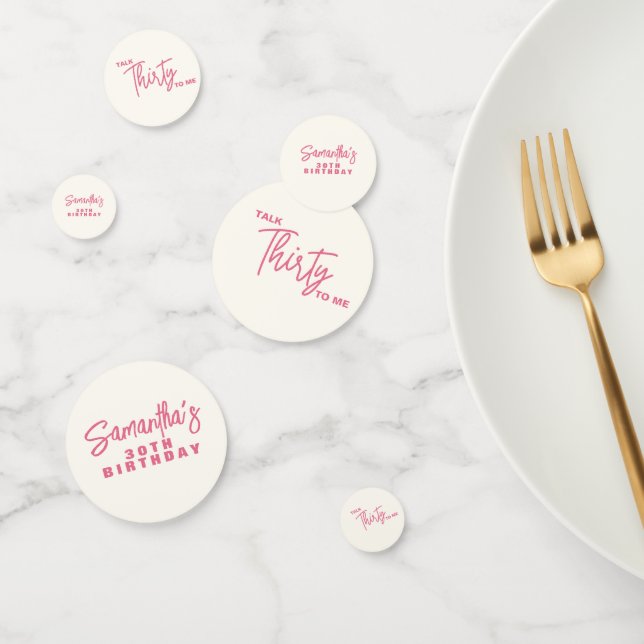 Confeti Conversación rosada de moda Treinta Para Mí 30 cum (Grupo)