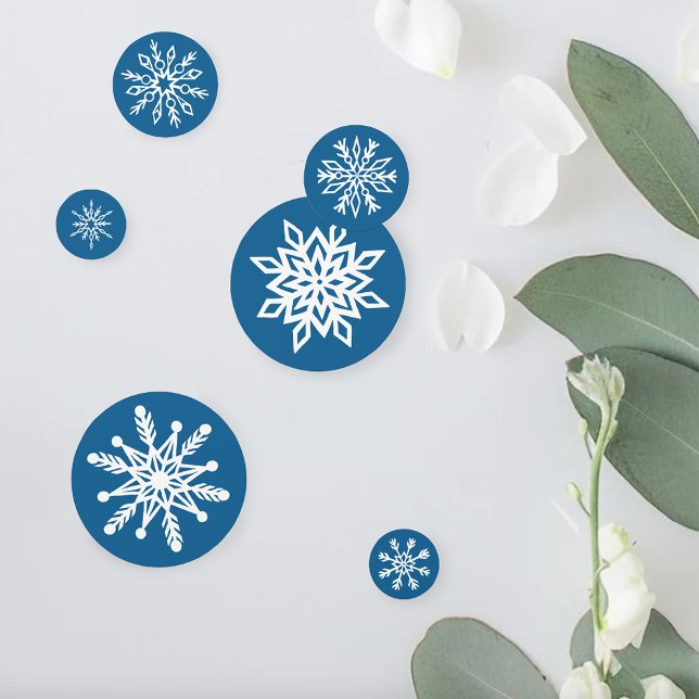 Confeti Copo de Nieve Azul Clásico Invierno Blanco (Subido por el creador)