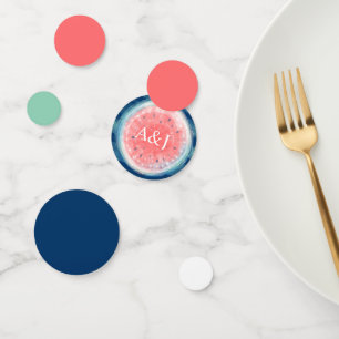 Confeti Coral azul marino Boda ruso rosa sandía