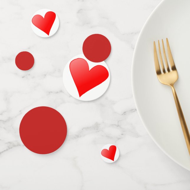 Confeti Corazón de amor rojo (Grupo)