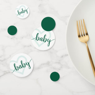Confeti Corazón de Bebé Hunter Green Simple Flourish Scr