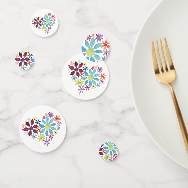 Confeti Corazón de flores (Grupo)