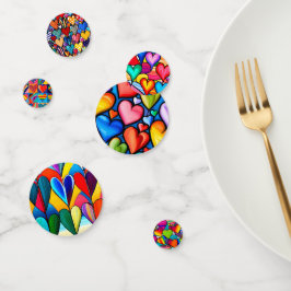 Confeti Corazones arcoiris