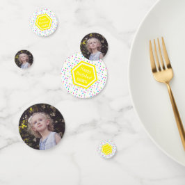 Confeti Corazones arcoiris Tercer cumpleaños