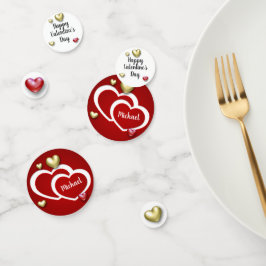 Confeti Corazones El día de San Valentín de oro rojo moder