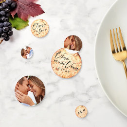 Confeti Corcho de vino de iniciales de foto de Vino Chic a