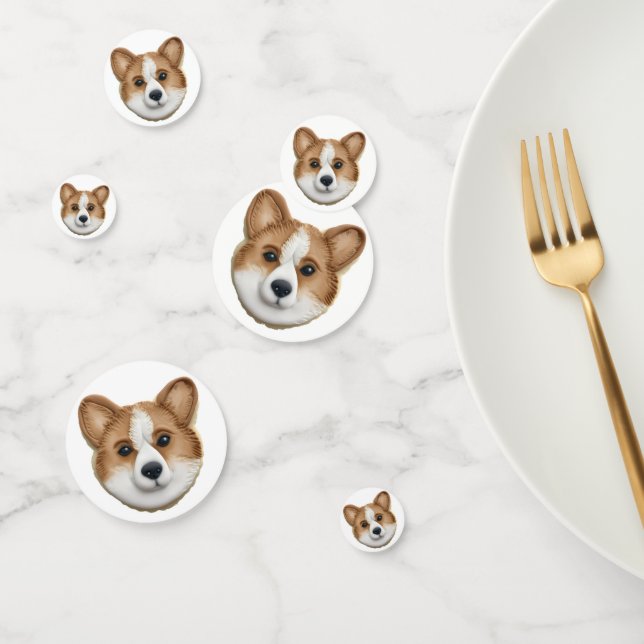 Confeti Corgi Dog 3D Inspirado (Grupo)