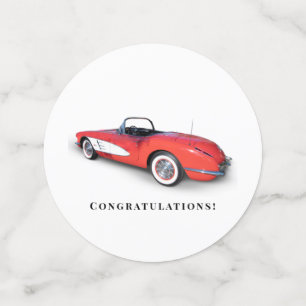 Confeti corveta retro roja convertible