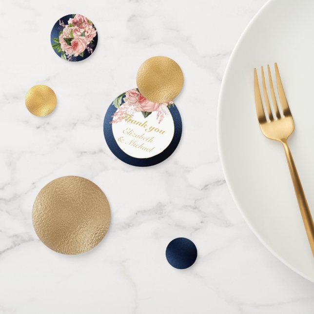 Confeti Country Blue Rubor Roses Rosa Navy Gold GRACIAS (Grupo)