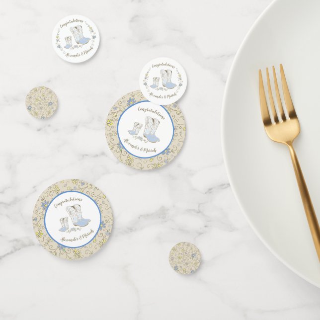 Confeti Cowboy Baby Shower Country Western Blue Boy (Grupo)