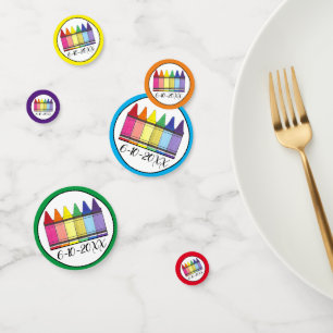 Confeti Crayones arcoiris artista fiesta de cumpleaños de