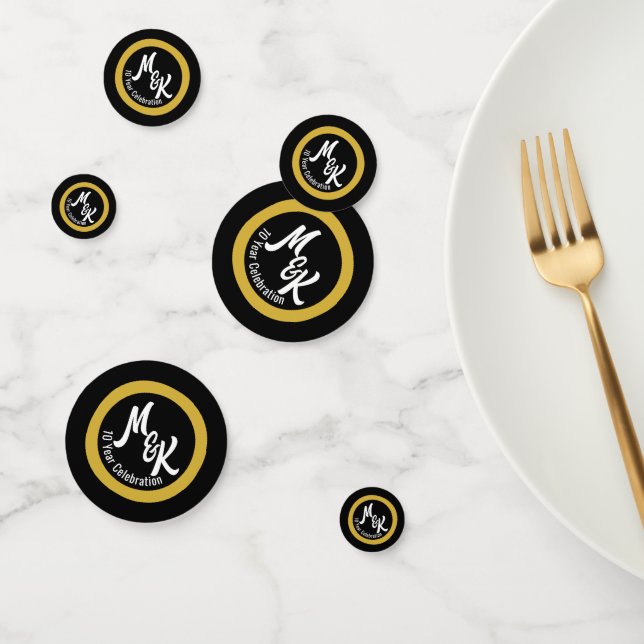 Confeti Crear una celebración personalizada de oro negro (Grupo)