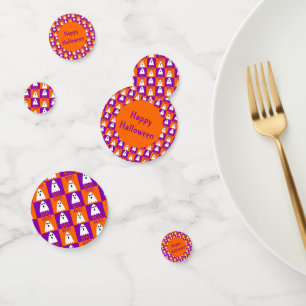 Confeti Cuadrados de boo fantasma morado y Naranja de Hall
