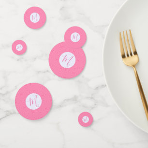 Confeti Cuadrados ondulados rosados personalizados con ini